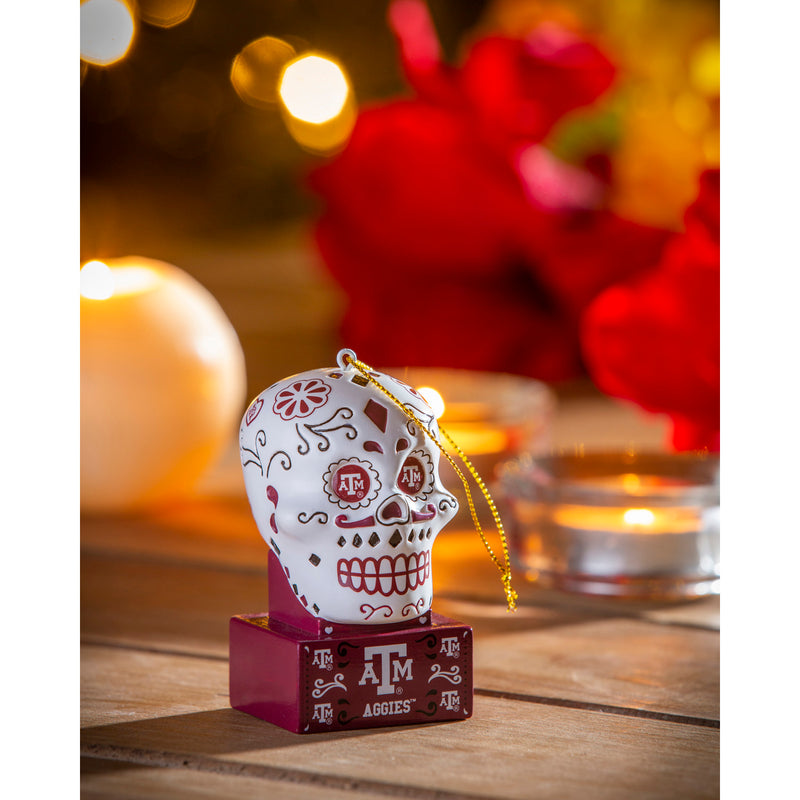 Texas A&M, Sugar Skull Orn,3ot969sk