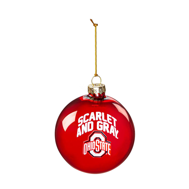 Blown Glass Ornament, Ohio State University,3ot973bgo