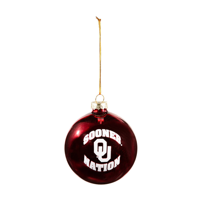 Blown Glass Ornament, University of Oklahoma,3ot974bgo