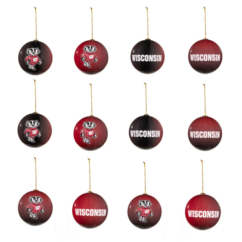 12pc Ornament Set, University of Wisconsin-Madison,3ot984os12