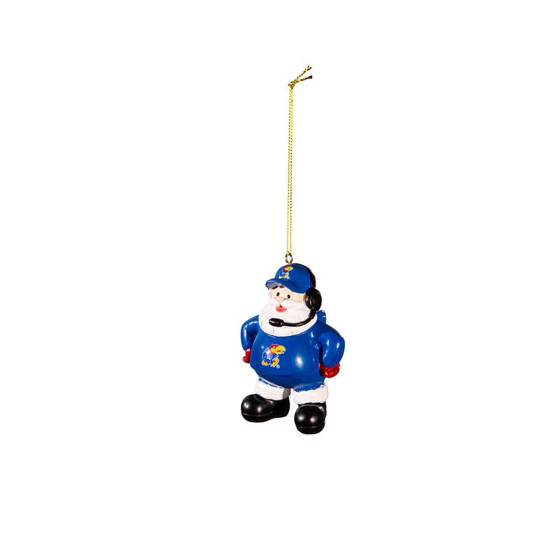 Coach Santa Ornament, University of Kansas,3ot996cso