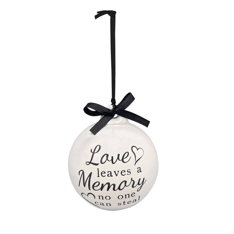 3.75" Ceramic Remembrance Ornament with Bow, 3 Asst. Designs,3otc050