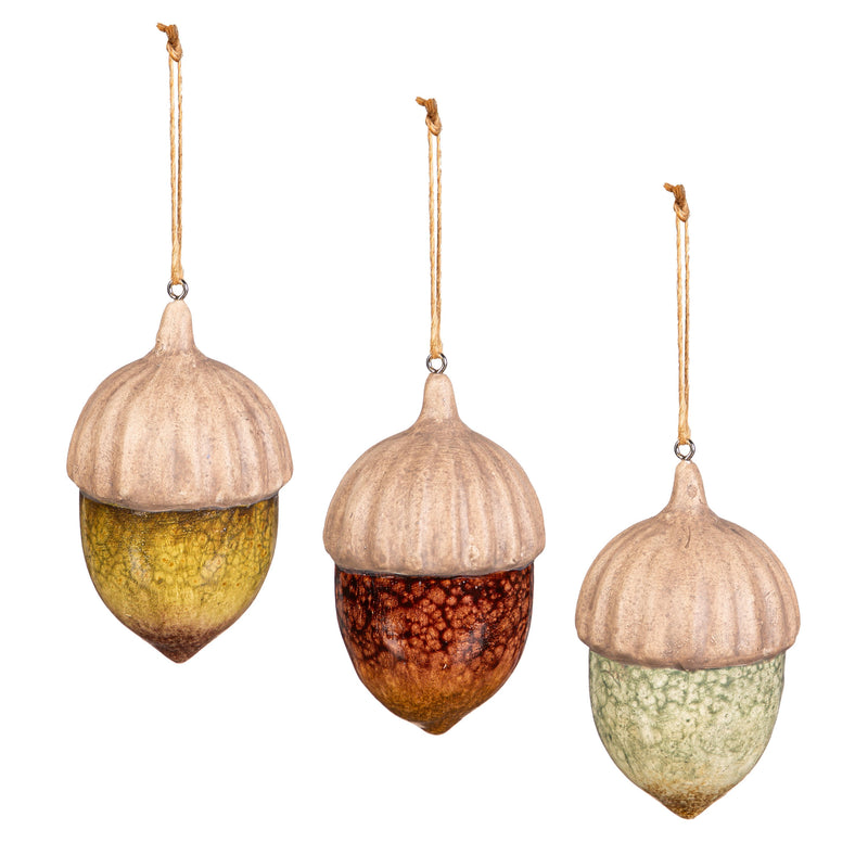 3.75" Ceramic Hanging Décor, Acorn,3otc051