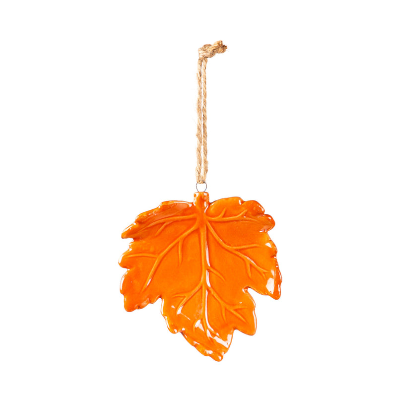 4" Ceramic Hanging Décor Set, Leaf,3otc052