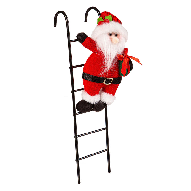 13" Fabric Santa on Metal Ladder Tree Décor,3otd006