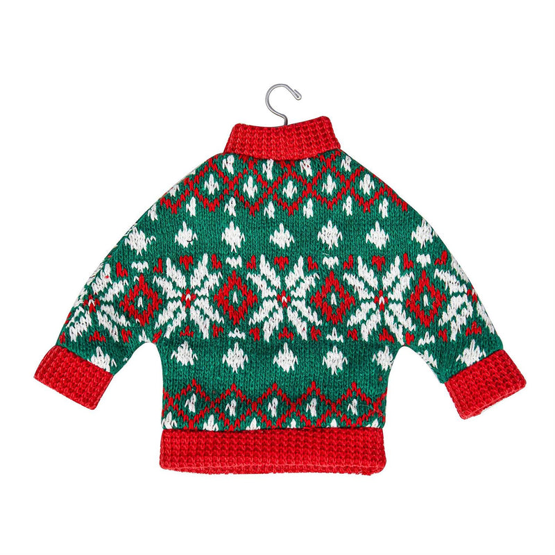 Fabric Holiday Sweater Ornament, Green