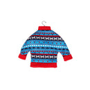 Fabric Holiday Sweater Ornament, 3 Asst: Red/Blue/Green
