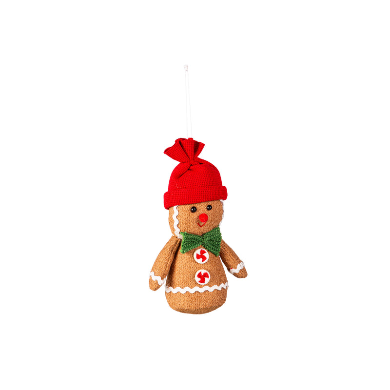 6" Fabric Gingerbread Ornaments in Bucket,3otf220