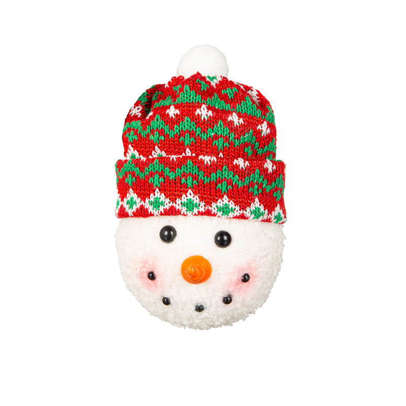 5" Fabric Snowman Face Ornament,3otf233