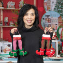 9" Fabric Elf Leg Ornament,3otf246