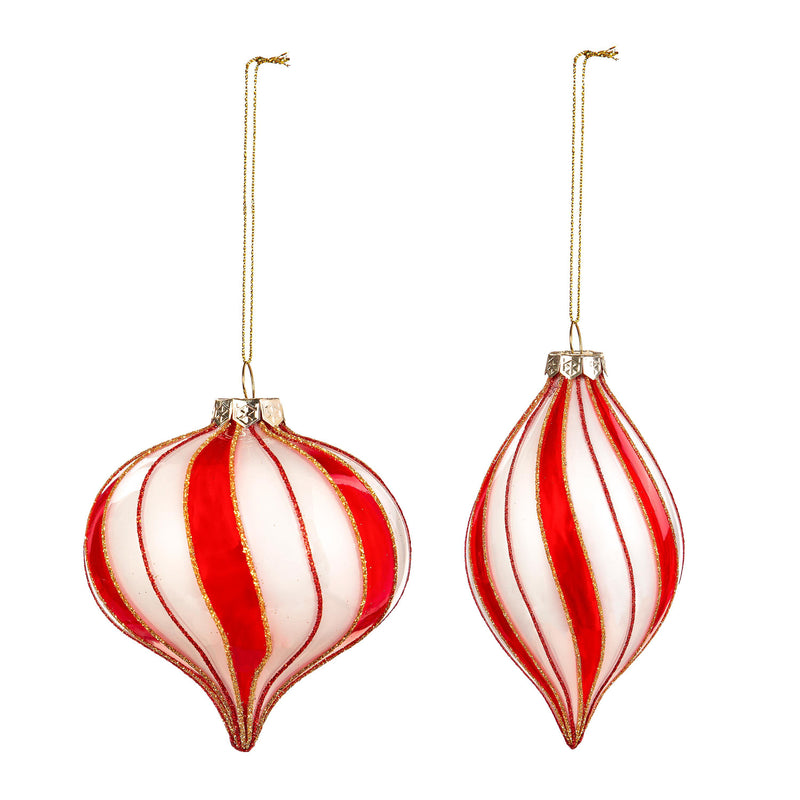 Glass Candy Striped Ornament,3otg422