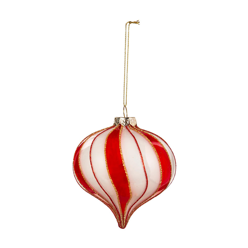 Glass Candy Striped Ornament,3otg422