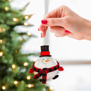 4.5" Glass Round Snowman Ornament