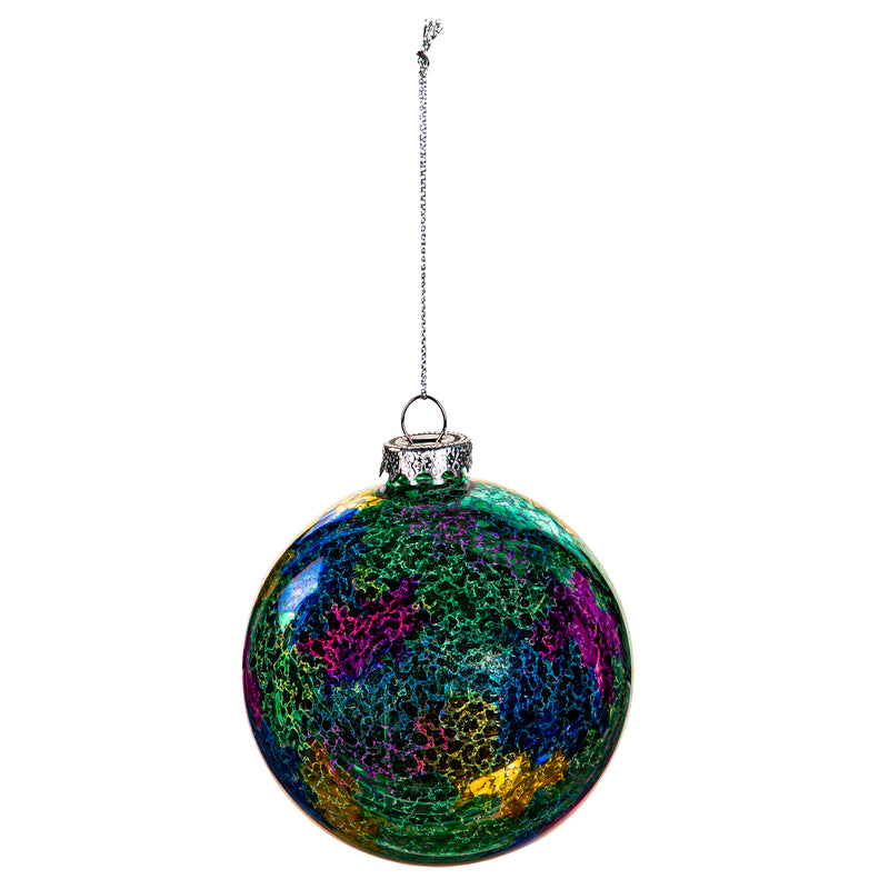 4" Colored Glass Round Ornament,3otg428