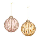 4" Glass Metallic Bead Ornament,3otg431