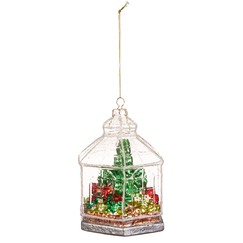 5" Glass Greenhouse Ornament,3otg433