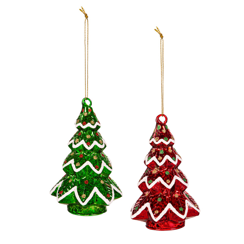 Glass Holiday Tree Ornament,3otg445