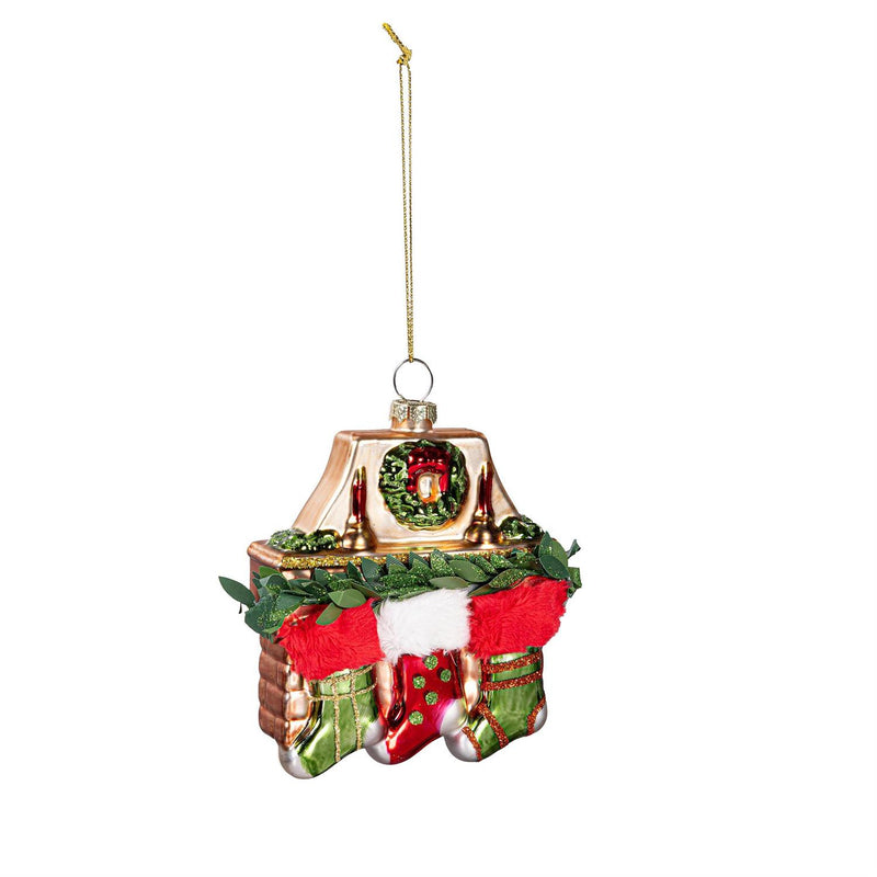Joyful Traditions Ornament Fireplace Glass, 4"L