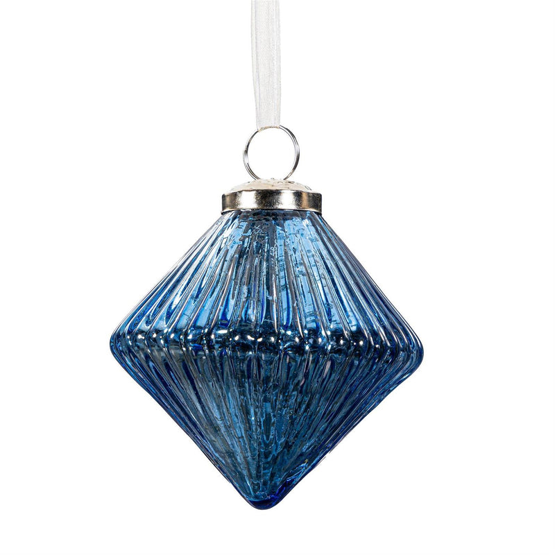 Season to Sparkle Ornament Diamond Crackle Glass, Asst, 4.5"H