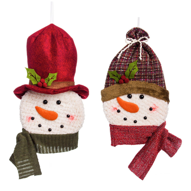 Rustic Forest Snowman LED Plush Hanging Décor, 2 ASST,3otl009