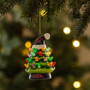 University of Mississippi 4" LED Ceramic Christmas Tree Ornament w/Team Santa Hat