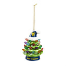 4" LED Ceramic Christmas Tree Ornament with Team Santa Hat, West Virginia University
