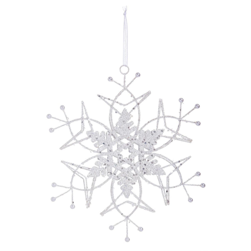 Wire Snowflake Metal Ornament, 3 ASST