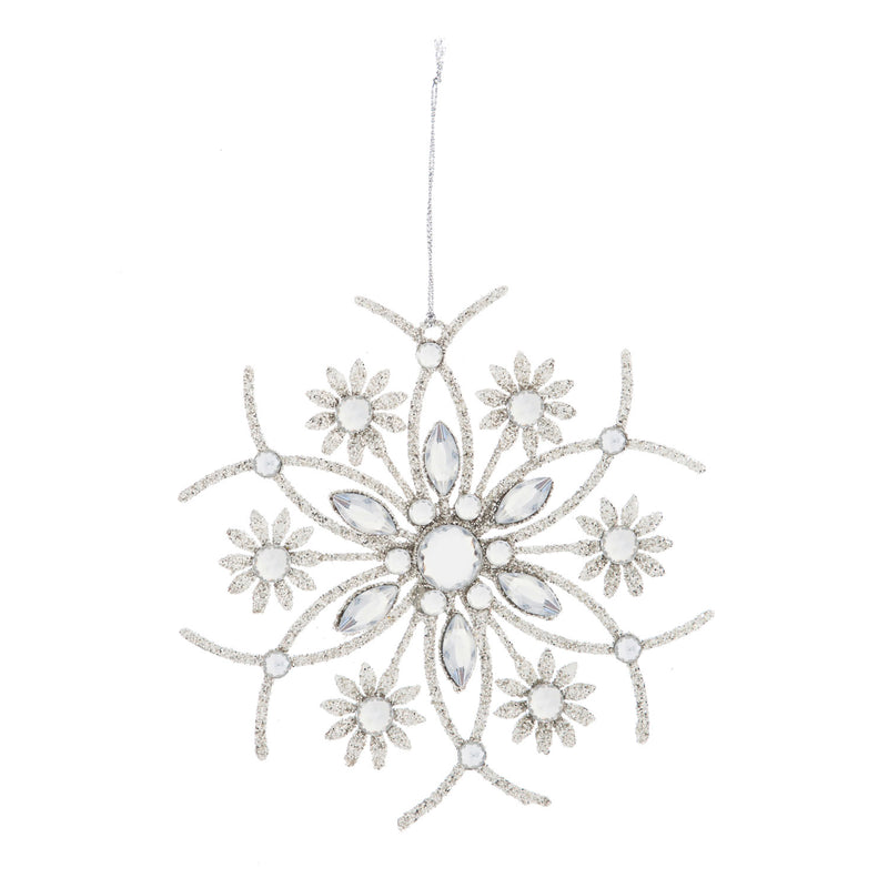 Geometric Metal Snowflake Ornament, 2 Asst,3otm216