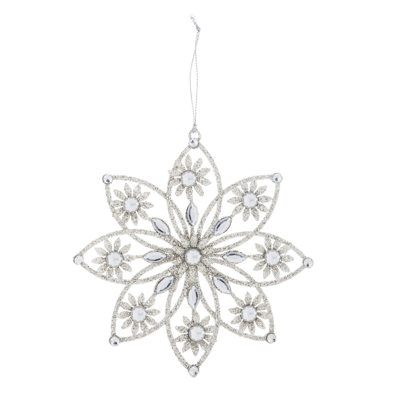 Geometric Metal Snowflake Ornament, 2 Asst,3otm216