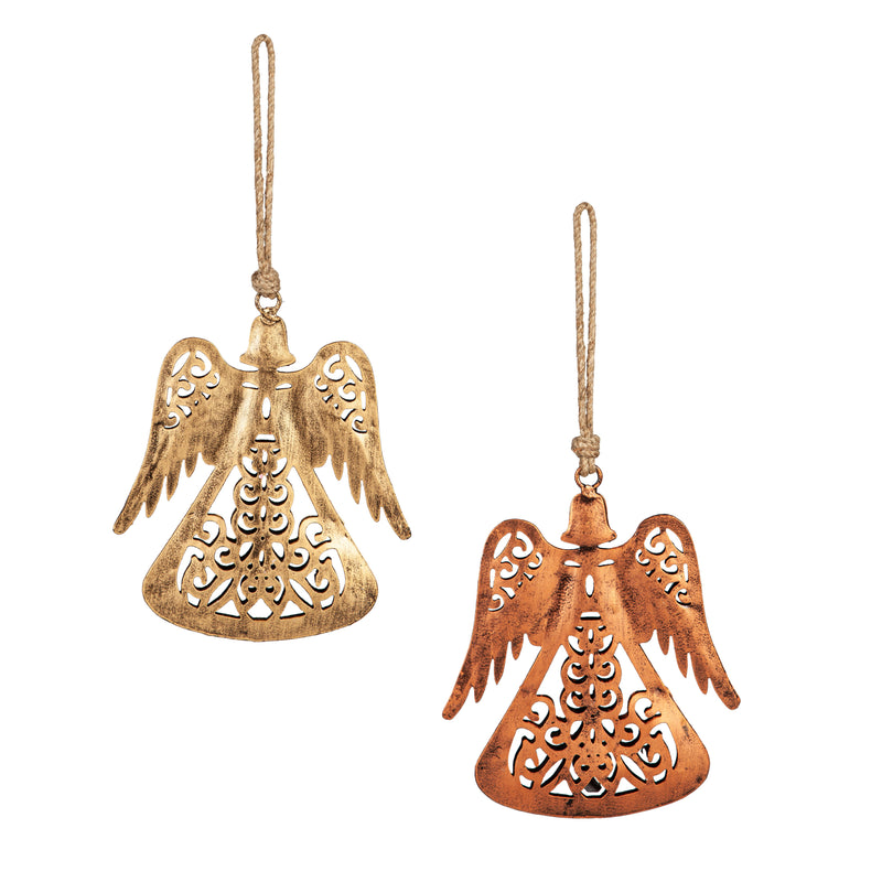6" Metal Angel Ornament, 2 Asst.,3otm392