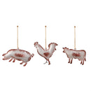 Metal Farm Animal Ornament