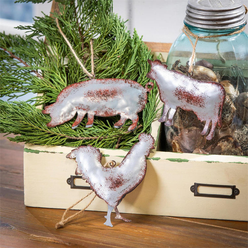 Metal Farm Animal Ornament