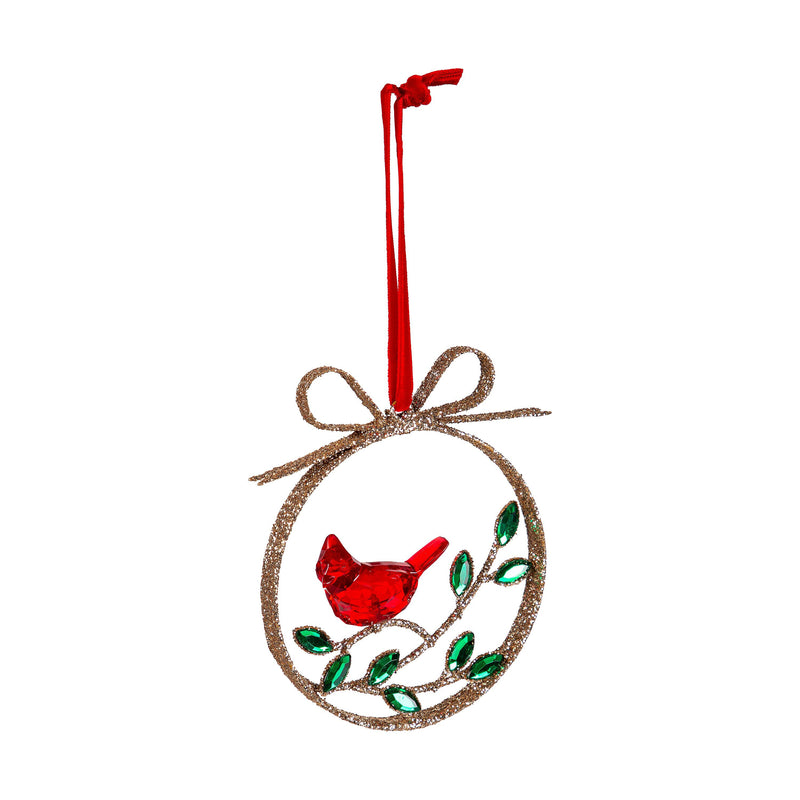 Metal Ornament with Cardinal,3otm399