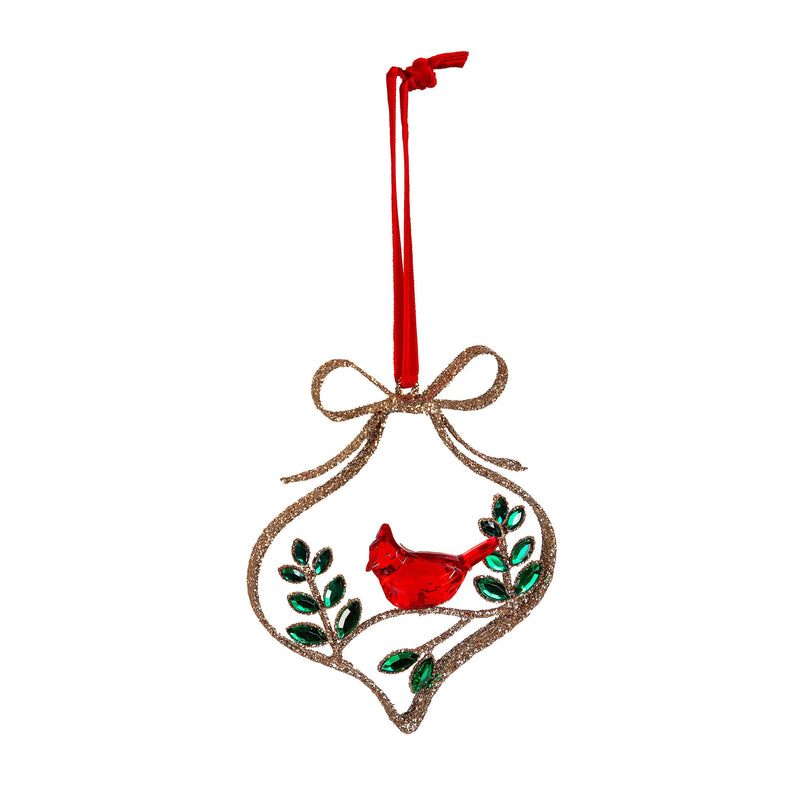 Metal Ornament with Cardinal,3otm399