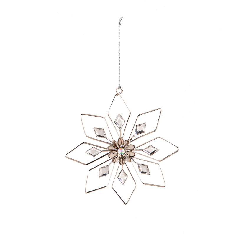 5.25" Metal Snowflake Ornament,3otm402