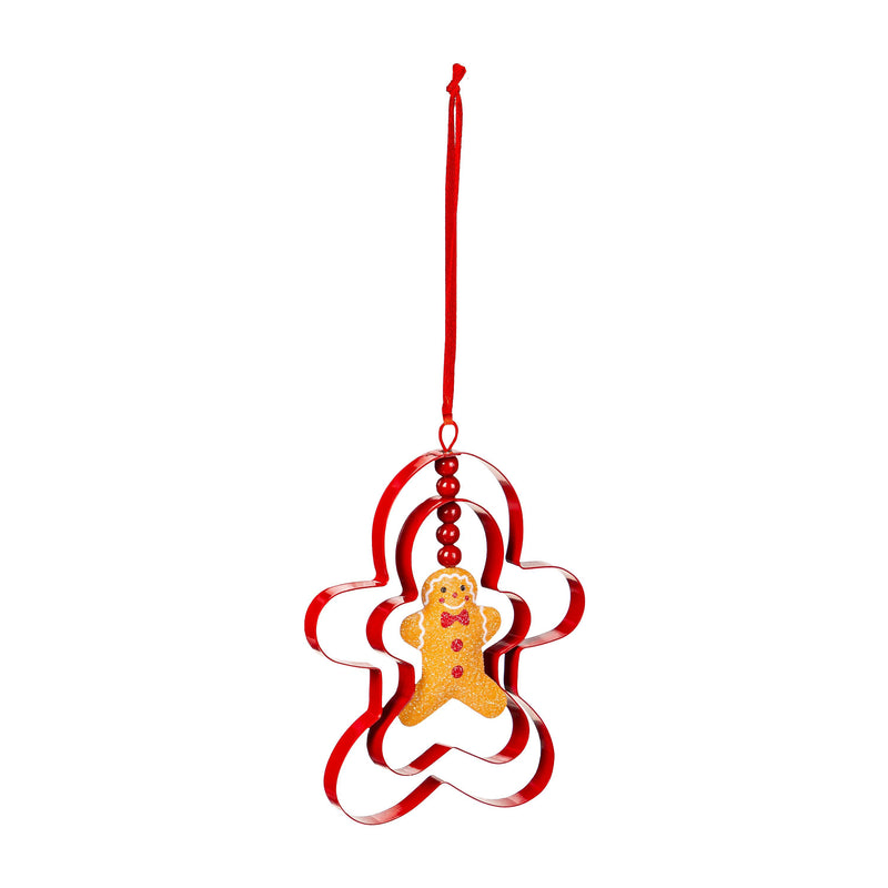 4.75" Metal Gingerbread Cookie Cutter Ornament,3otm408