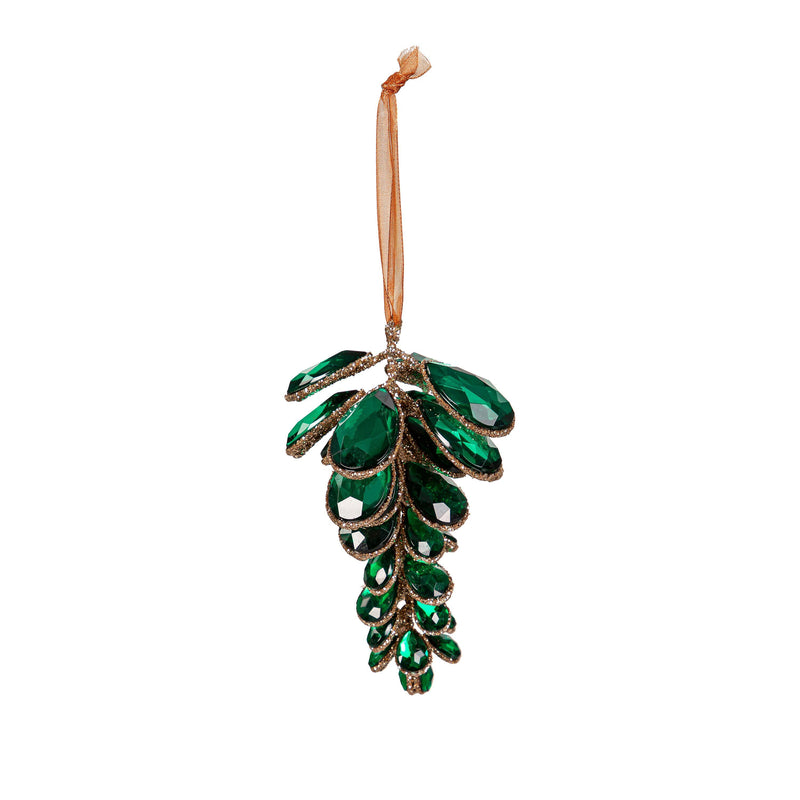 5" Metal Pinecone with Gems Ornament,3otm423