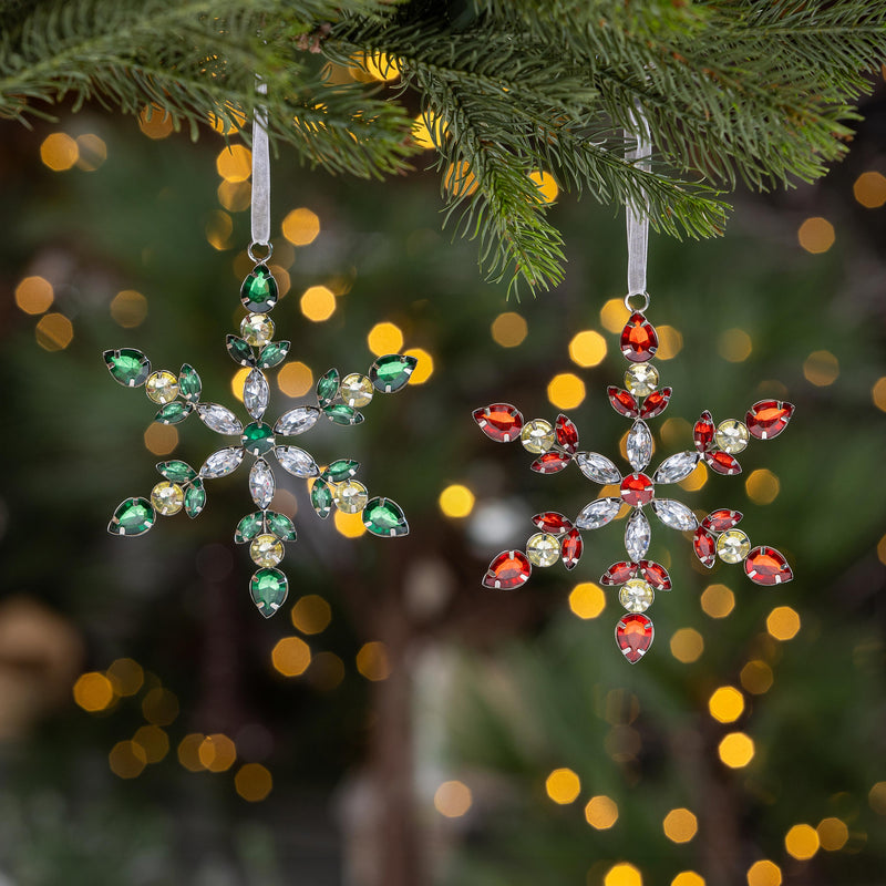 Season to Sparkle Ornament Snowflake with Gems Metal and Acrylic, 6"H