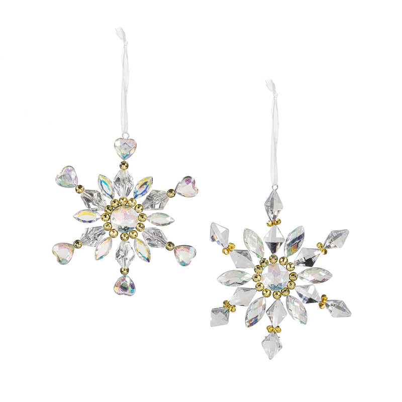 Season to Sparkle Ornament Snowflake with Gems Metal and Acrylic, 6"H