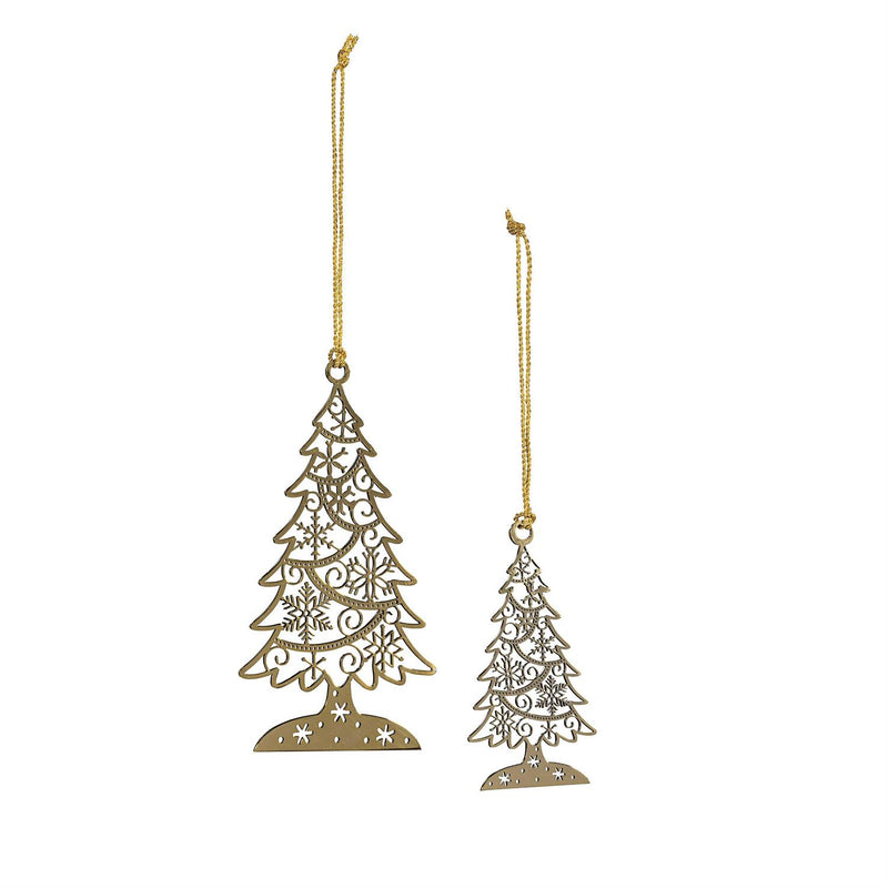 Shades of Green Ornament Tree Metal Set