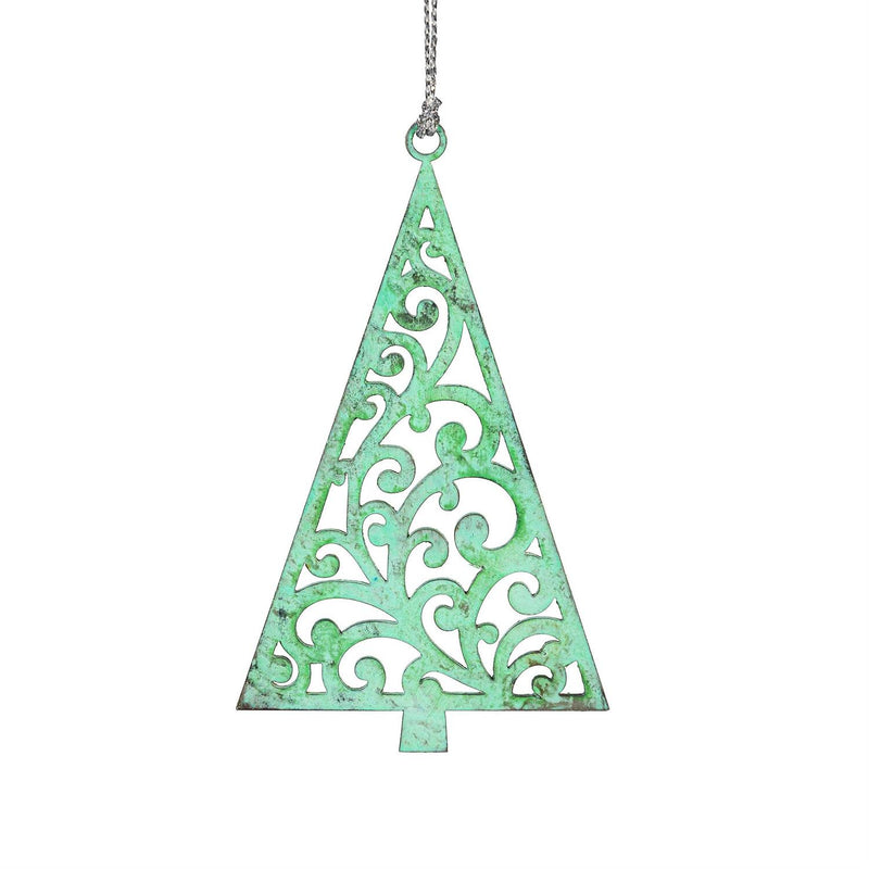 Shades of Green Ornament Tree Metal Set