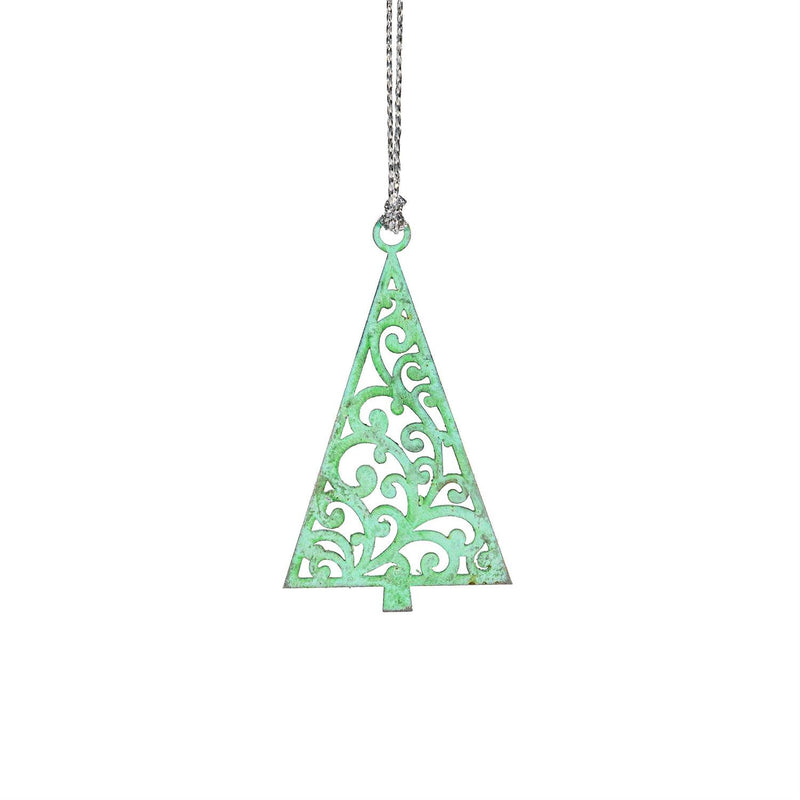 Shades of Green Ornament Tree Metal Set