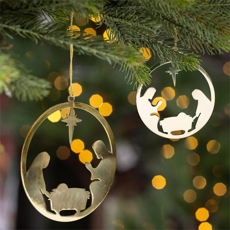 Nativity Ornament Nativity Round Metal Set