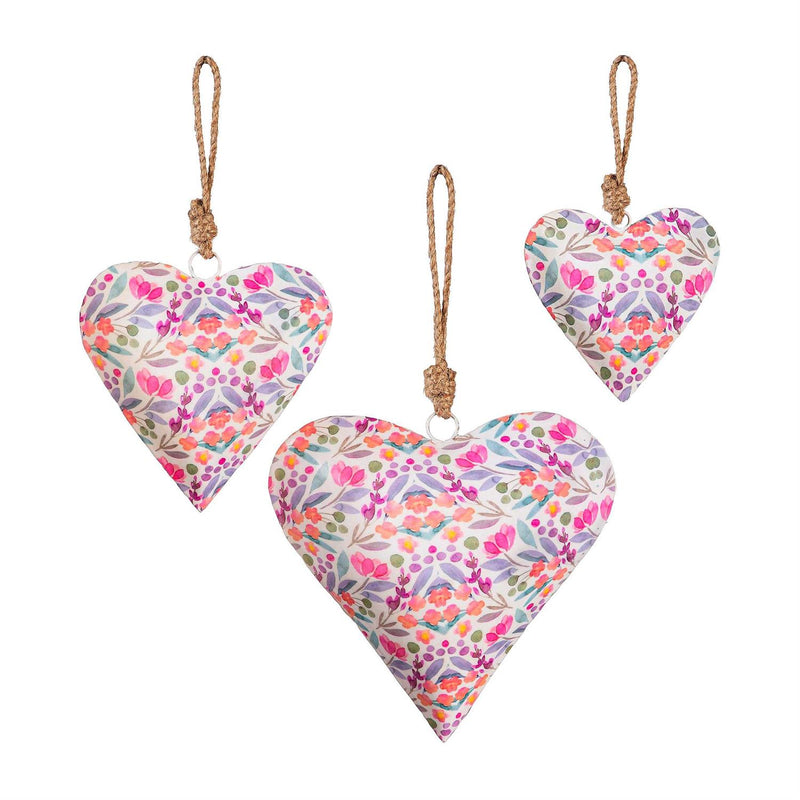 Petal Paradise Heart Shaped Metal Hanging Décor Set