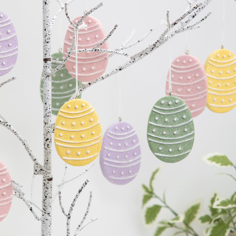 2.5" Egg Shaped Hanging Decor, 4 Asst.