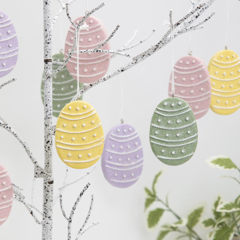 2.5" Egg Shaped Hanging Décor, 4 Asst.