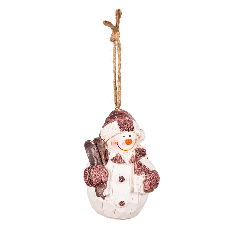 3.15" Resin Textured Snowman Ornament,3otr208