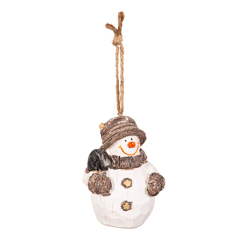 3.15" Resin Textured Snowman Ornament,3otr208