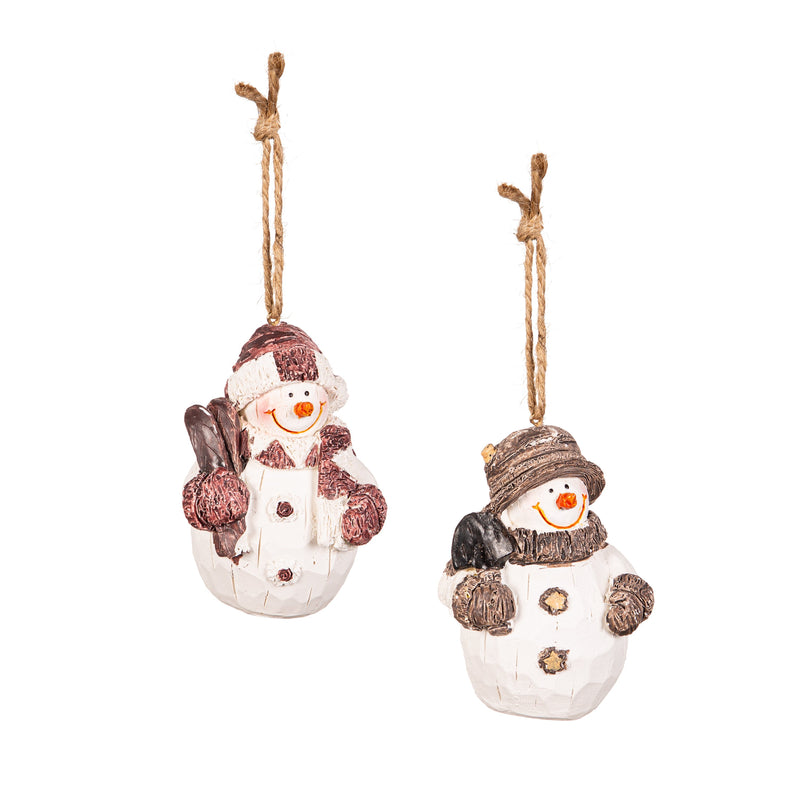 3.15" Resin Textured Snowman Ornament,3otr208