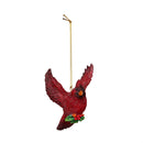 Holiday Poinsettia Ornament Resin Cardinal, 3.75"H, Asst of 2
